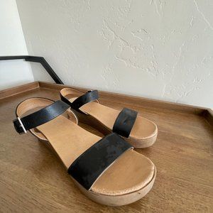 Black Open Toed Flats